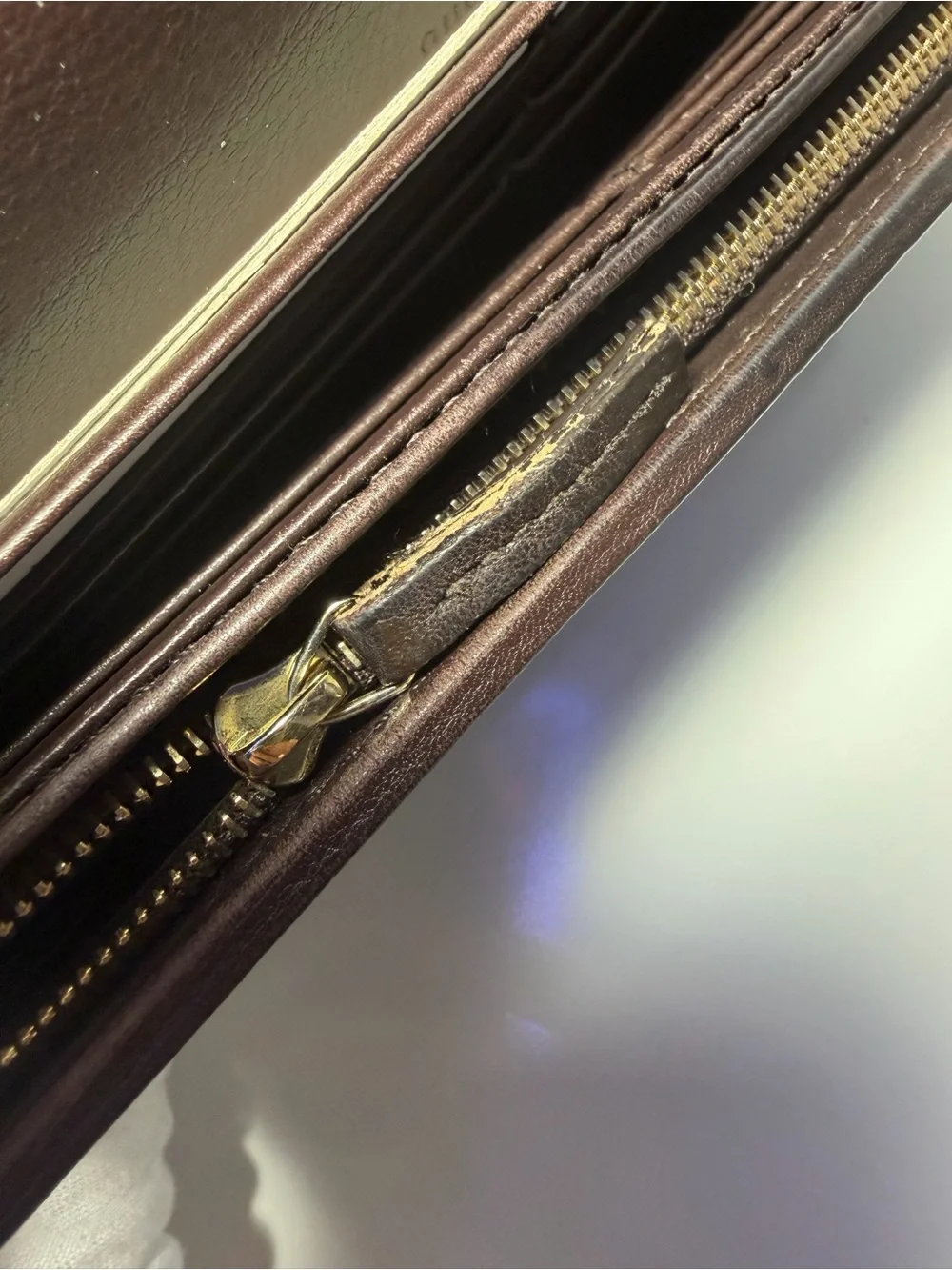 COA-Included Gucci Dark Brown GG Embossed Leather Long Wallet with Gold Hardware - Picture 15 of 16